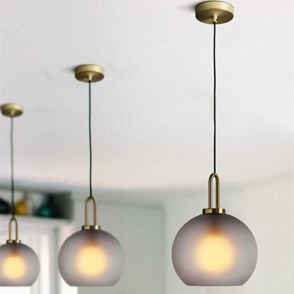 Frosted Glass Mini Pendant Lights Modern Metal Ceiling Ligh