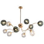 Clear Glass Flush Mount Ceiling Light Gold Finish 6-Head Creative Lamp