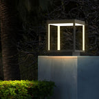 [Open-Box] Modern Open Frame Square LED Solar Pier-Mounted Outdoor Post Light