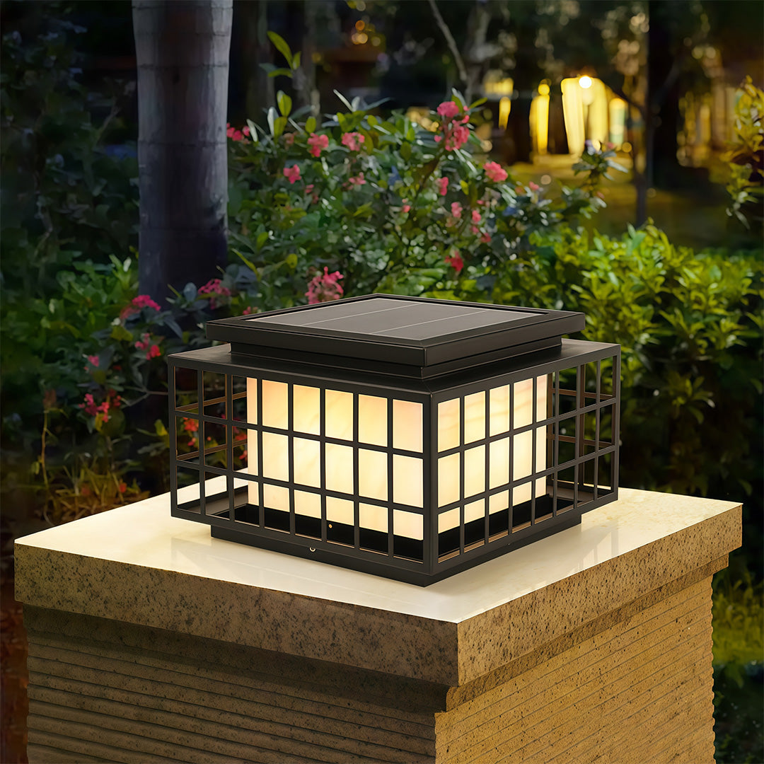 Modern Gate Pillar Lights Outdoor Waterproof Metal Lamp