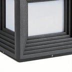 Gate Pillar Lights Modern Black Square Solar Metal Light