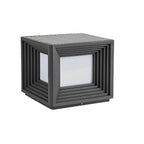 Gate Pillar Lights Modern Black Square Solar Metal Light