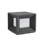 Gate Pillar Lights Modern Black Square Solar Metal Light