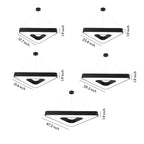 Black Modern Chandeliers Creative LED Triangular Ceiling Light
