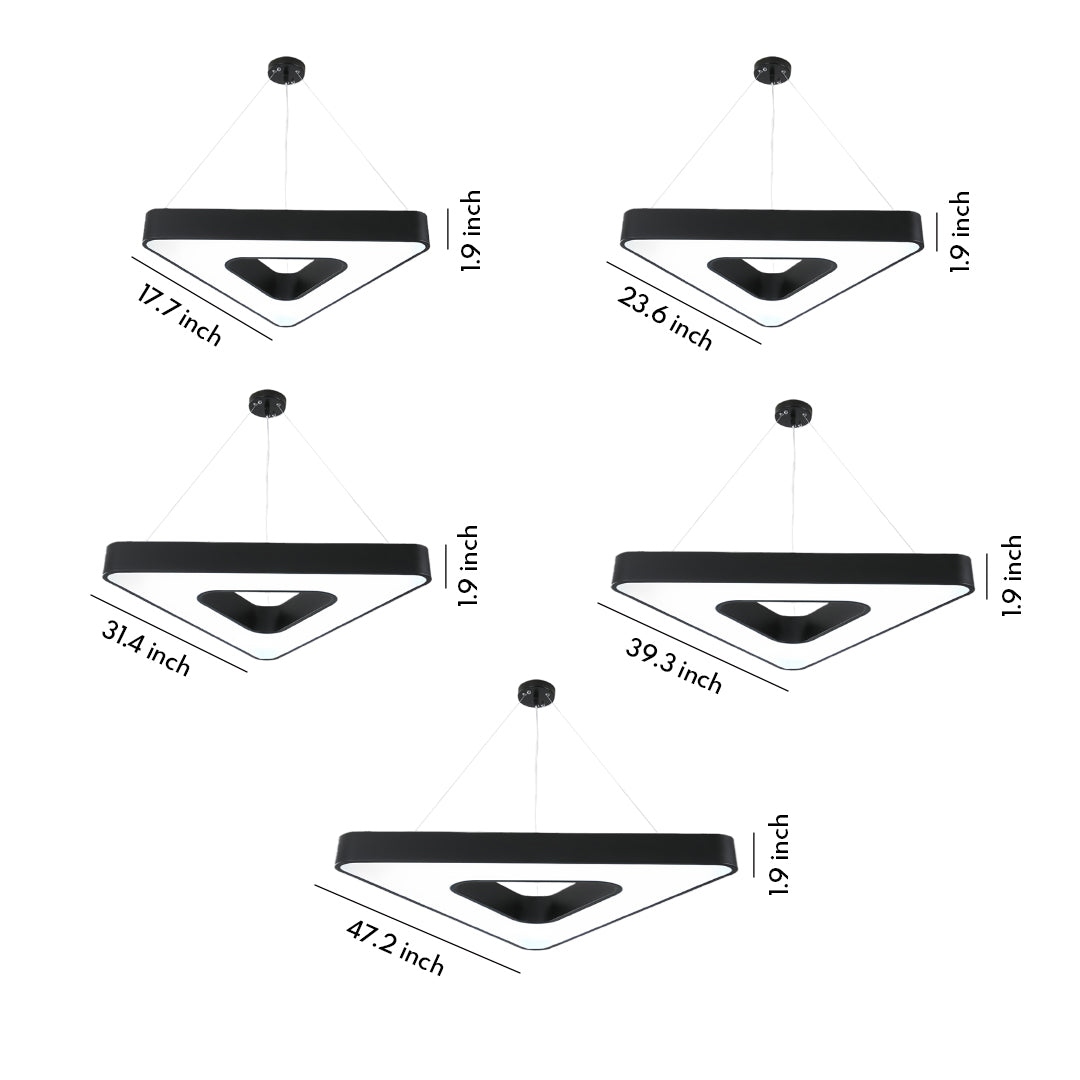 Black Modern Chandeliers Creative LED Triangular Ceiling Light