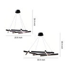 Black Metal Chandelier Modern Geometric Shape LED Ceiling Light