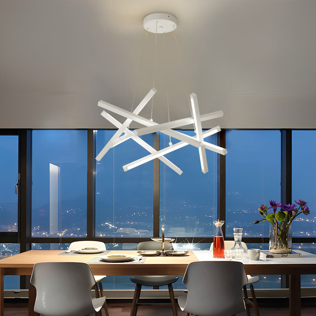 Geometric Ceiling Light LED Satellite Cross Design Chandelier
