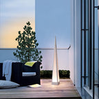 Stainless Steel Waterproof Geometric Floor Lamp with Pyramid Design