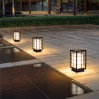 Black Modern Japanese Outdoor Lanterns Waterproof Garden lights