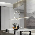 Geometric Pendant Light Fixture Ring Linear Ceiling Light