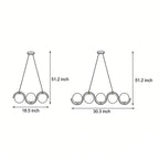 Glass Ball Linear Chandelier Wave‑shaped Island Ceiling Light