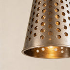 Glass Ball Pendant Lights Perforated Metal Cone Chic Ceiling Light
