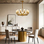 Glass Drop Chandelier High-End Luxury Copper Ceiling Light