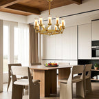Glass Drop Chandelier High-End Luxury Copper Ceiling Light