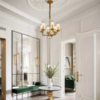 Glass Drop Chandelier High-End Luxury Copper Ceiling Light