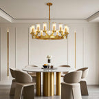 Glass Drop Chandelier High-End Luxury Copper Ceiling Light