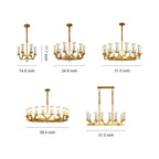 Glass Drop Chandelier High-End Luxury Copper Ceiling Light