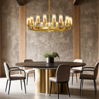 Glass Drop Chandelier High-End Luxury Copper Ceiling Light