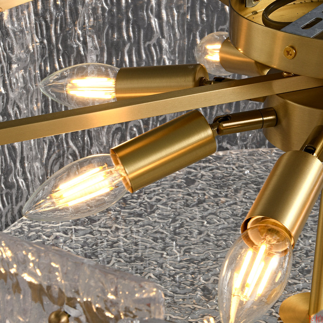 Luxury Full Copper Glass Flush Mount