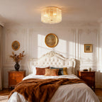 Glass Flush Mount Lighting Full Copper Luxury Ambience Lamp
