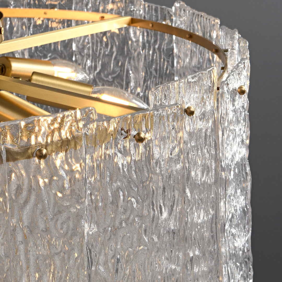 Glass Flush Mount Lighting Full Copper Luxury Ambience Lamp