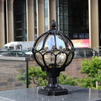 Outdoor Globe Pillar Lights Retro Glass Globe Copper Fence Post Light