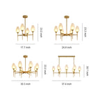 Glass Modern Chandelier Luxury Brass Minimalist Ceiling Light