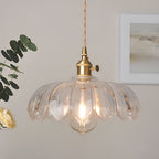 Glass Pendant Light Nordic Retro Floral Ceiling Light