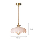 Glass Pendant Light Nordic Retro Floral Ceiling Light