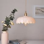 Glass Pendant Light Nordic Retro Floral Ceiling Light