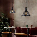 Glass Pendant Lights Kitchen Iron Industrial Black Ceiling Light