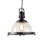 Glass Pendant Lights Kitchen Iron Industrial Black Ceiling Light