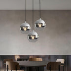 Glass Round Pendant Light Modern Single-Ball Ceiling Light