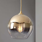 Glass Round Pendant Light Modern Single-Ball Ceiling Light