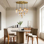 Modern Copper Chandelier Creative Luxury Glass Ceiling Light