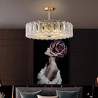 Glass Semi Flush Mount Lighting French Luxury Full Copper Lamp