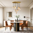 Modern Copper Chandelier Creative Luxury Glass Ceiling Light