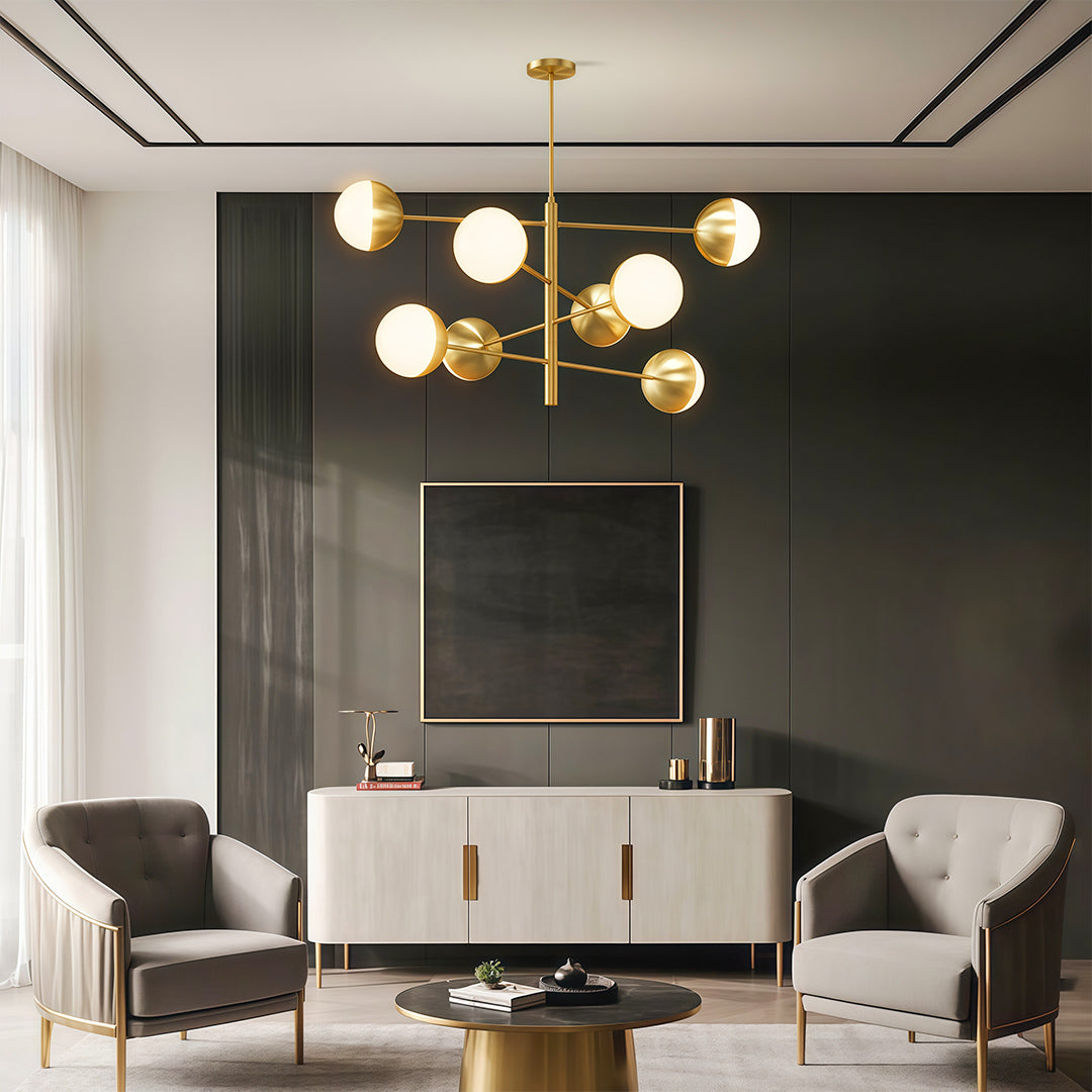 Globe Light Chandelier Modern Solid Copper Ceiling Light
