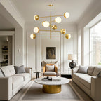 Globe Light Chandelier Modern Solid Copper Ceiling Light