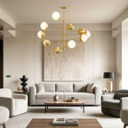 Globe Light Chandelier Modern Solid Copper Ceiling Light