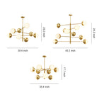 Globe Light Chandelier Modern Solid Copper Ceiling Light