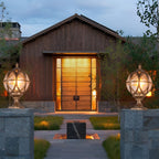 Globe Pillar Lights European Glass Waterproof Outdoor Lamp