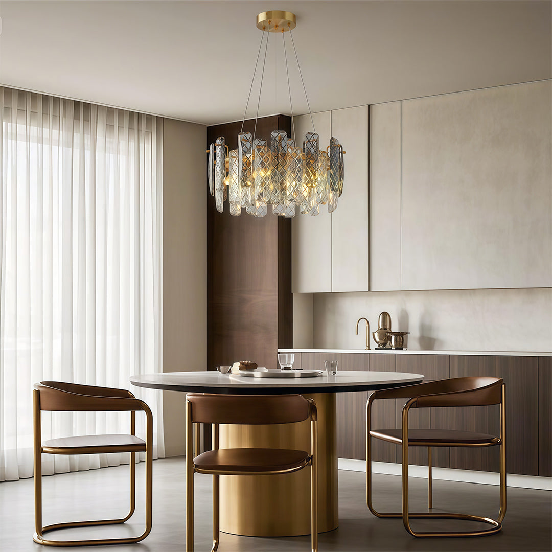 Contemporary Crystal Chandeliers Eye-Protecting Ceiling Light