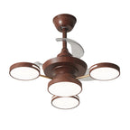 Ceiling Fan with Four Lights French Vintage Iron Art  3-Blade Fan Lamp