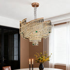 Crystal Pendant Chandelier Luxury Carbon Steel Ceiling Light