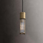 Gold Cylinder Pendant Light Modern LED Crystal Ceiling Light