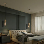 Gold Cylinder Pendant Light Modern LED Crystal Ceiling Light