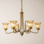Gold Glass Chandelier Vintage Full Copper Glass Ceiling Light