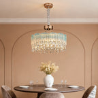 Glass Fringe Chandeliers French Luxury Crystal Ceiling Light