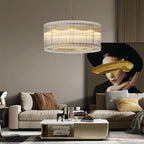 Glass Lamp Shade Chandelier Luxury Iron Ceiling Light